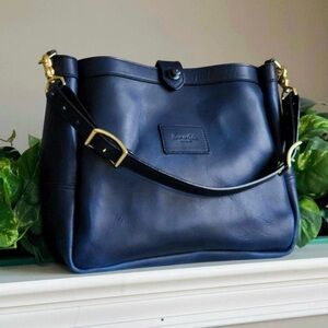 Norm Cahn Lapis Blue Medium Tote, Horween Leather Tote Bag with Loxx Closure